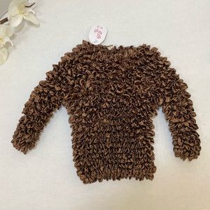 Brown one size fits all top long 3/4 sleeve
